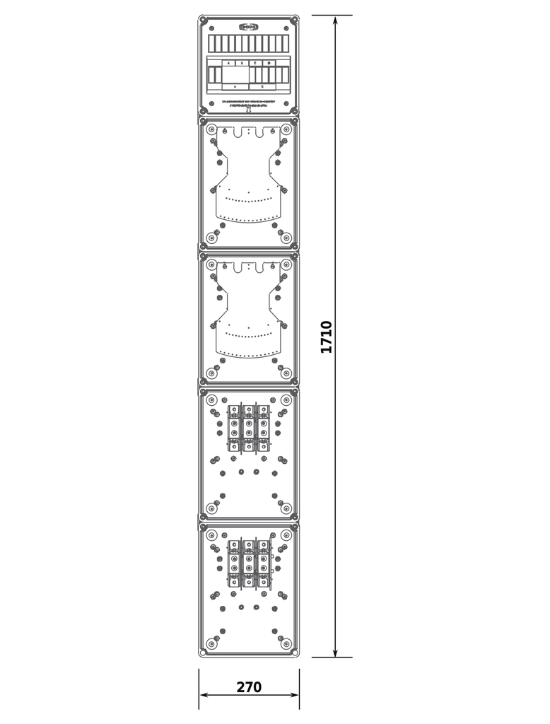 GABINETE P/ 2 MED. TRIF. ARMADO PVC