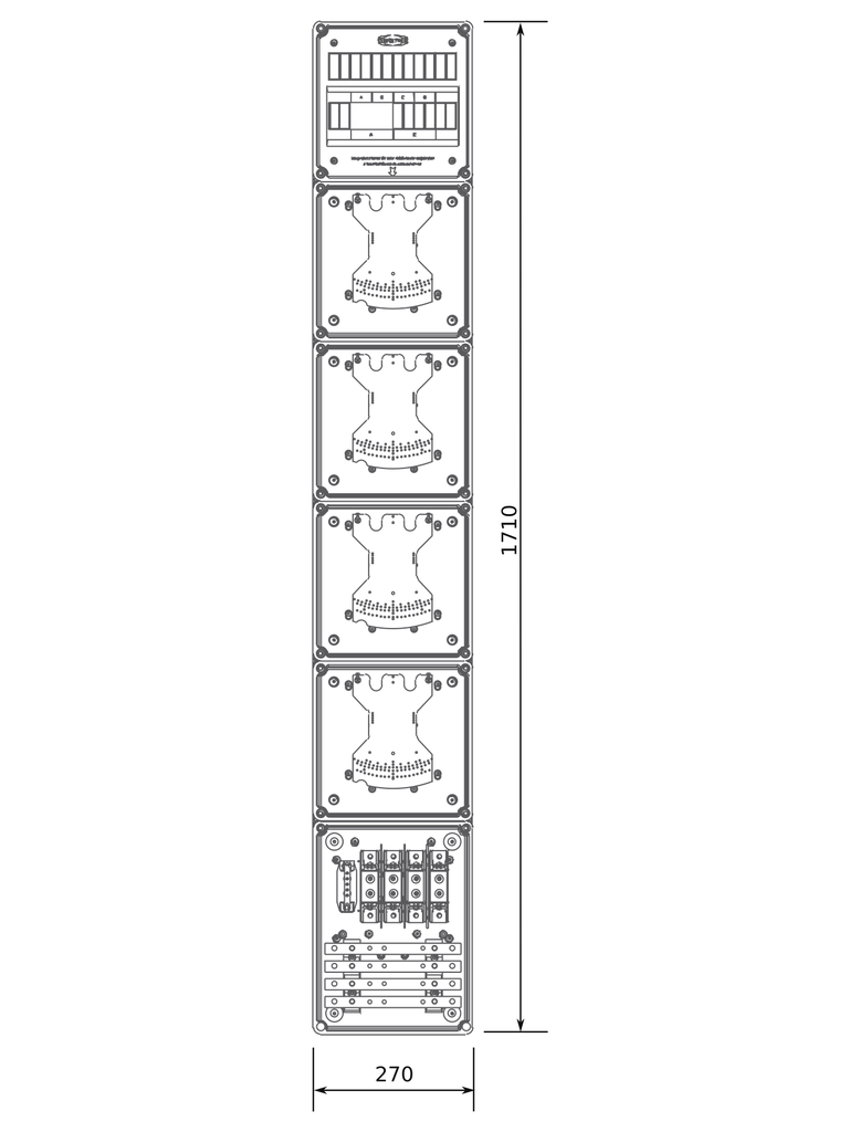 GABINETE P/ 4 MED.MONOF. ARMADO PVC