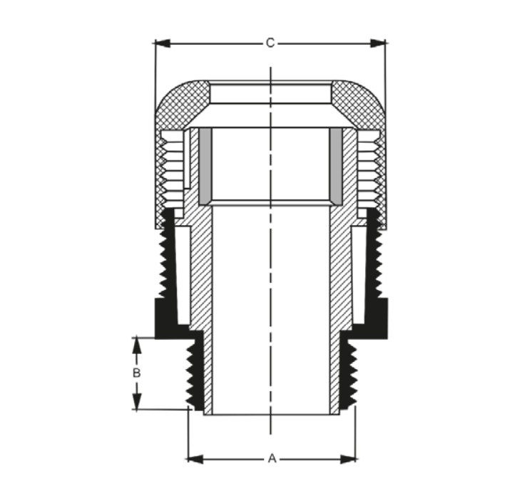 PRENSACABLE NYLON 1 1/2"