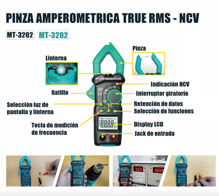 PINZA AMPEROMETRICA TRUE RMS - NCV 600A CATIII 600V