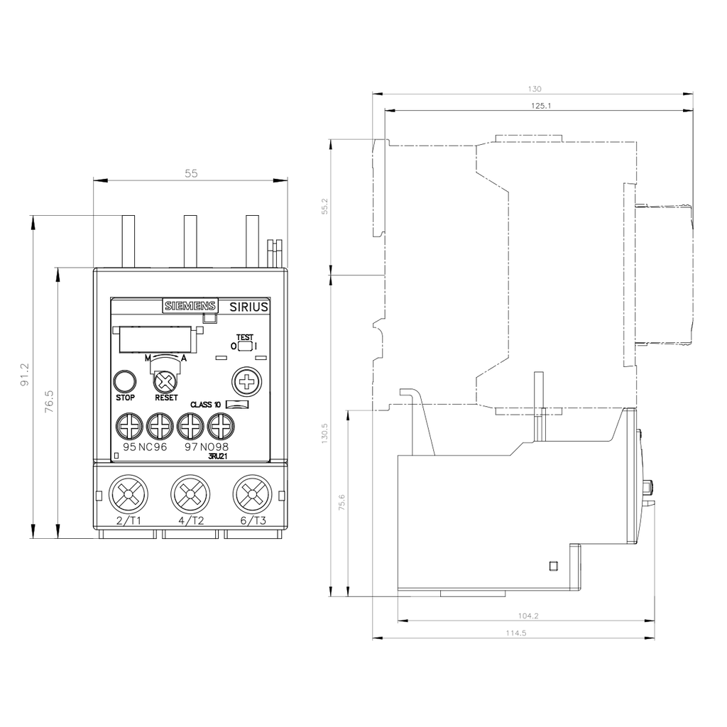 RELE TERM. 3RU21 36 70-80A P/S2     