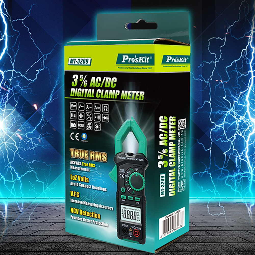 PINZA AMPEROMÉTRICA AC/DC TRUE RMS MT-3209