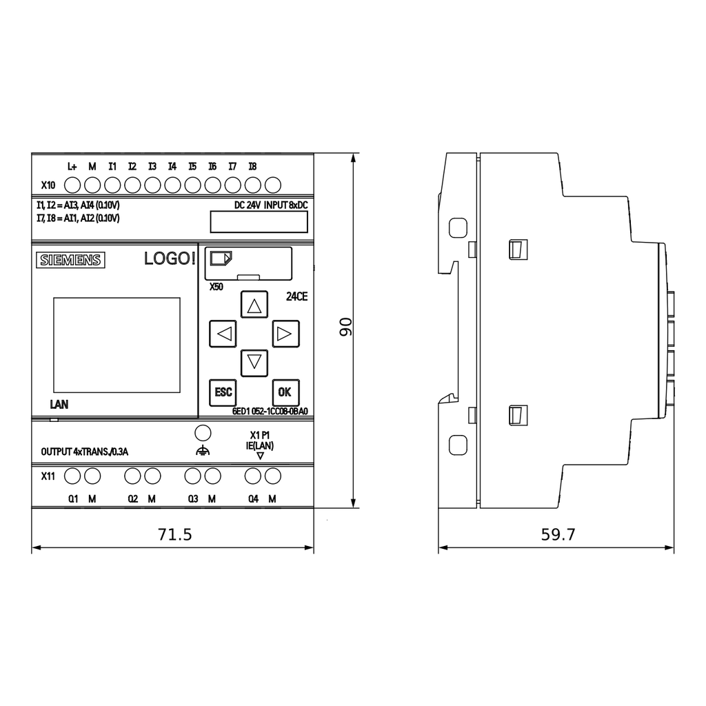 LOGO BASIC V8 24VDC CE 8E(4EA)/4S TRANSISTOR