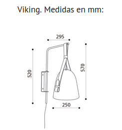 APLIQUE DE PARED VIKING NEGRO MATE