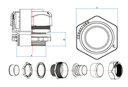 CONECTOR P. CAÑO ESTANCO 1 1/2" C/TUERCA