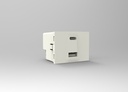 CAMBRE TOMA CARGADOR USB DOBLE "A" + "C" 220v BLANCO