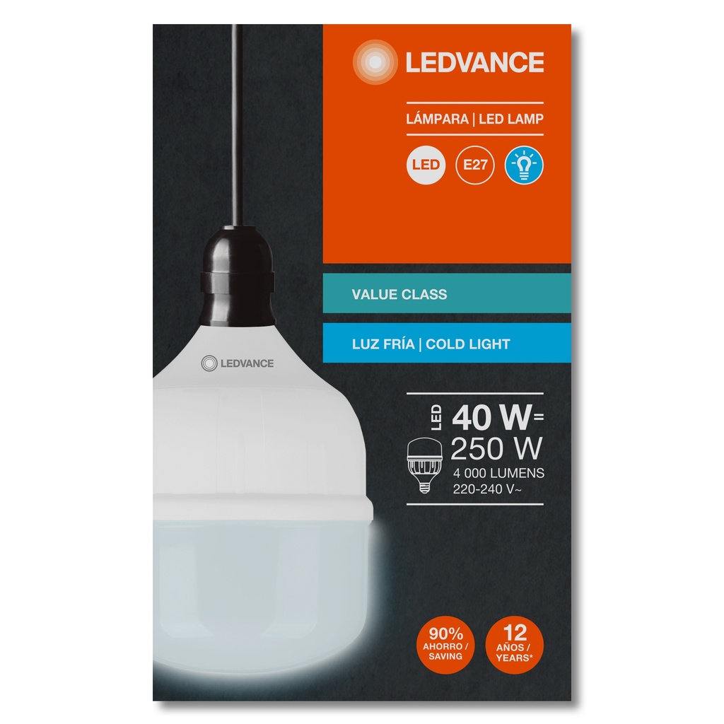 LAMPARA LED  40W 4000LM E27 6500K