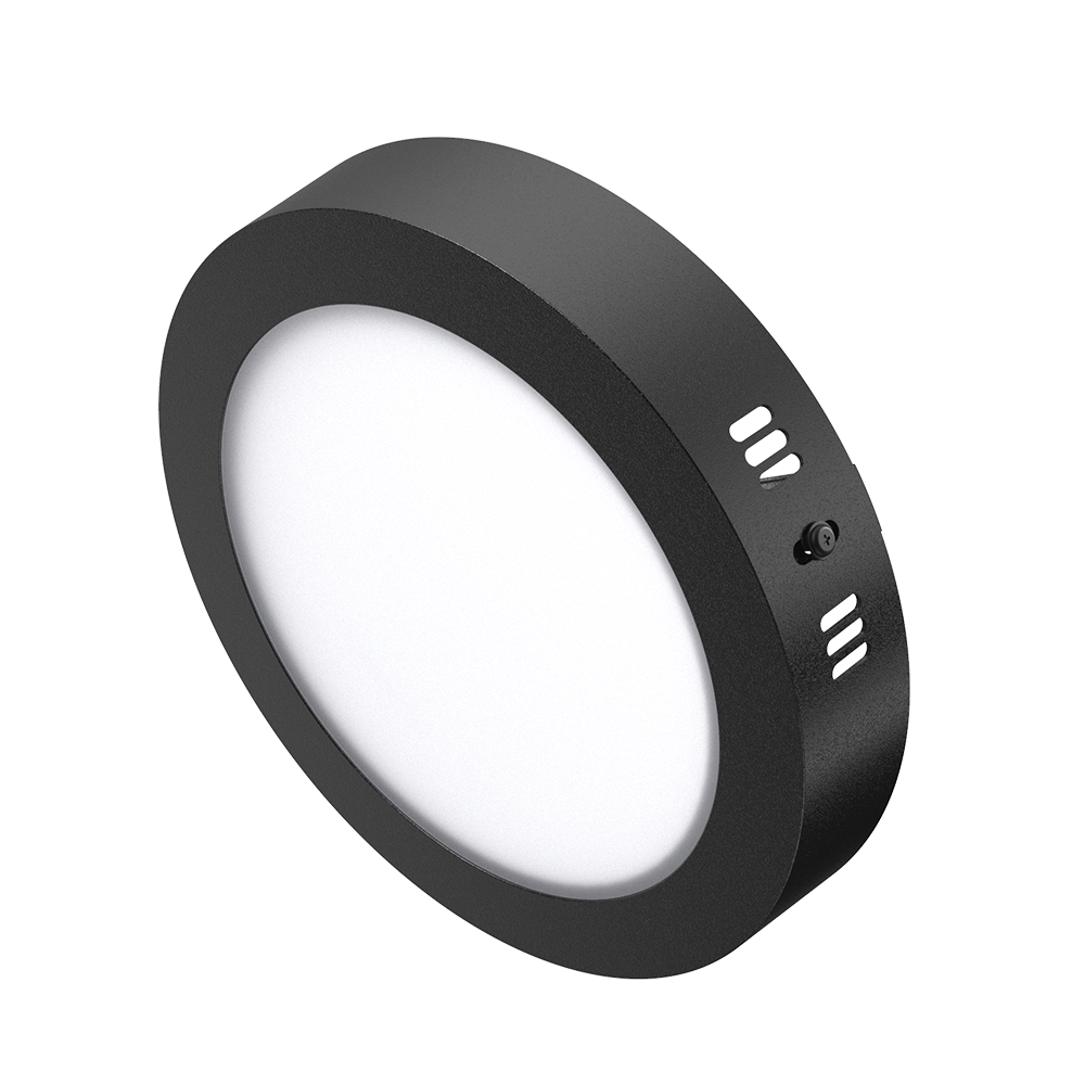 PLAFÓN LED CIRCULAR NEGRO 12W 6000K
