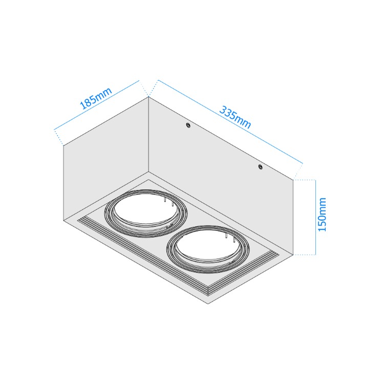 PLAFÓN CARDANICO AR111 X 2 BLANCO