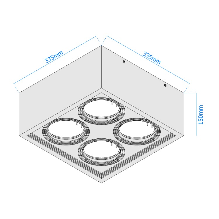 PLAFÓN CARDANICO AR111 X 4 BLANCO