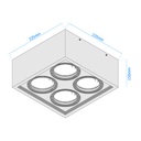PLAFÓN CARDANICO AR111 X 4 NEGRO
