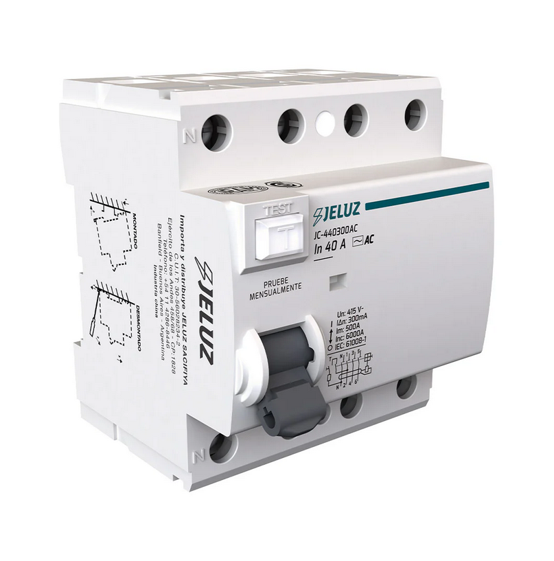 DISYUNTOR DIFERENCIAL 4X 40A 30mA JELUZ