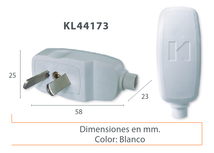 FICHA MACHO PARA VELADOR 10A BLANCA