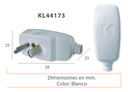 FICHA MACHO PARA VELADOR 10A BLANCA