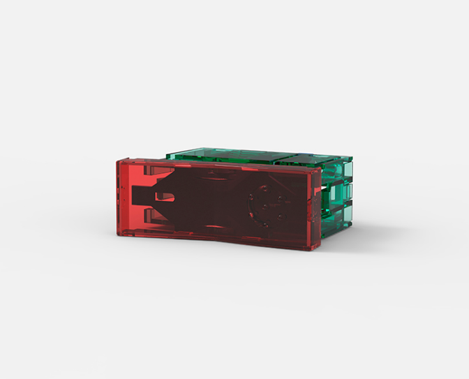 CAMBRE PULSADOR ROJO TRASLUCIDO     