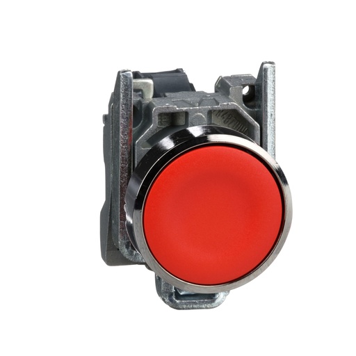 [7656] PULSADOR RASANTE METÁLICO 1NC ROJO