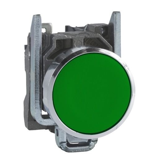 [7657] PULSADOR RASANTE METÁLICO 1NA VERDE