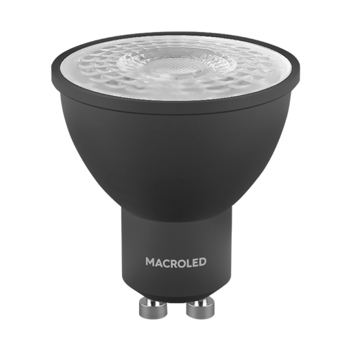 [3407] LAMPARA DICROICA LED 7W GU10 NEGRA 3000K